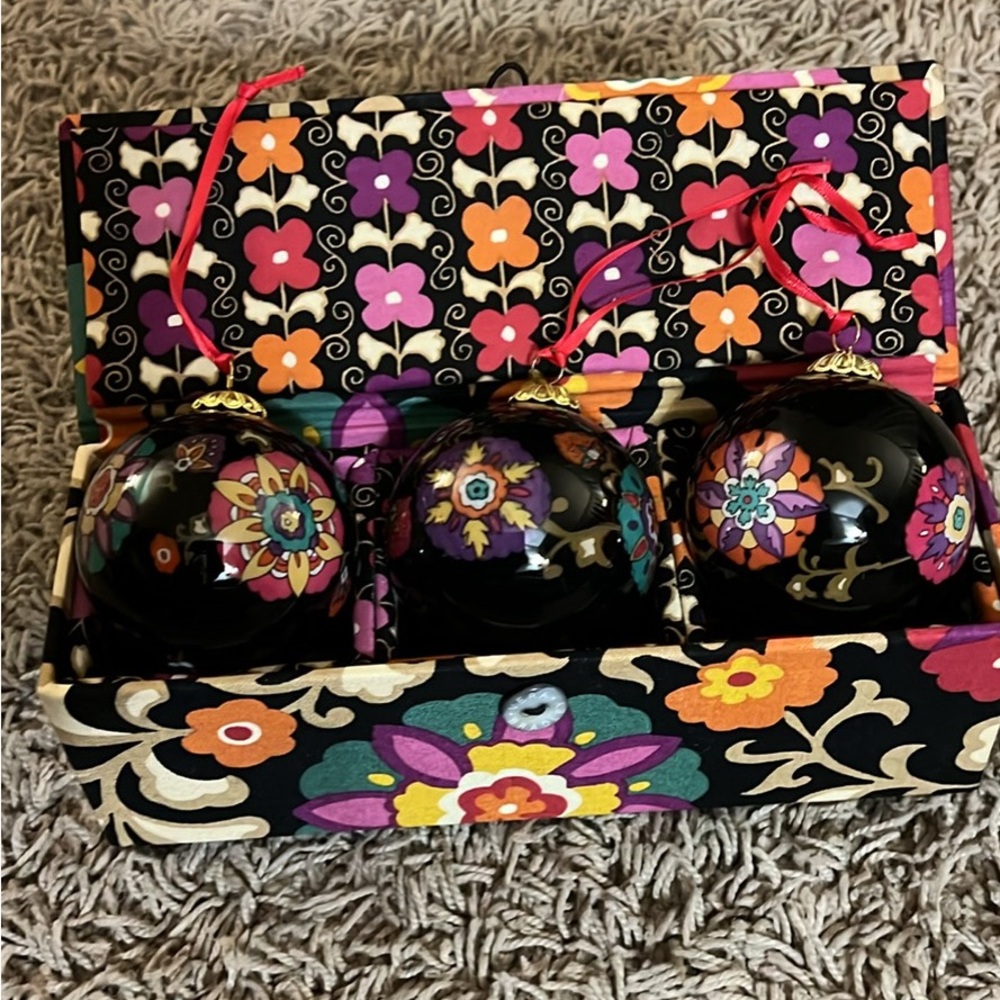 2 sets of Vera Bradley ornaments
